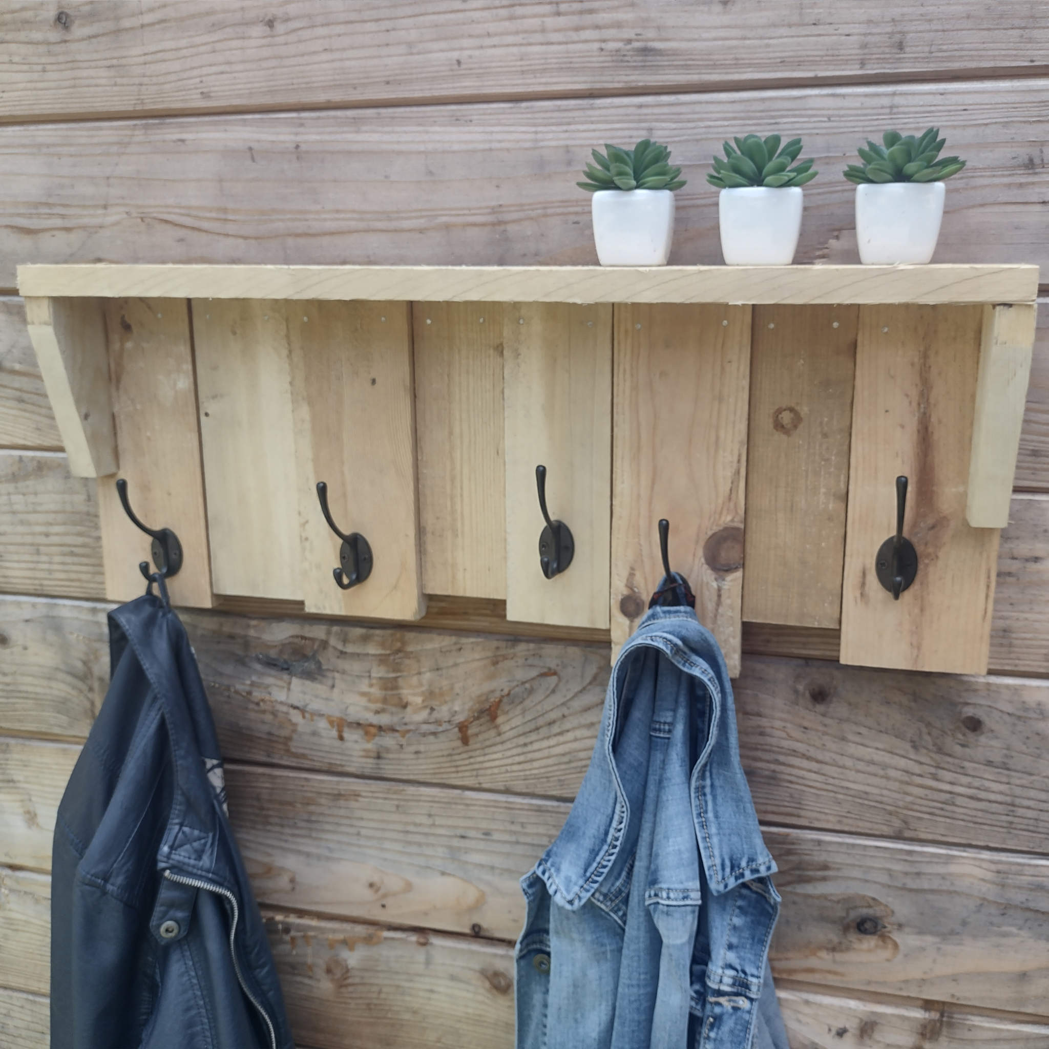Wandkapstok landelijk hout
